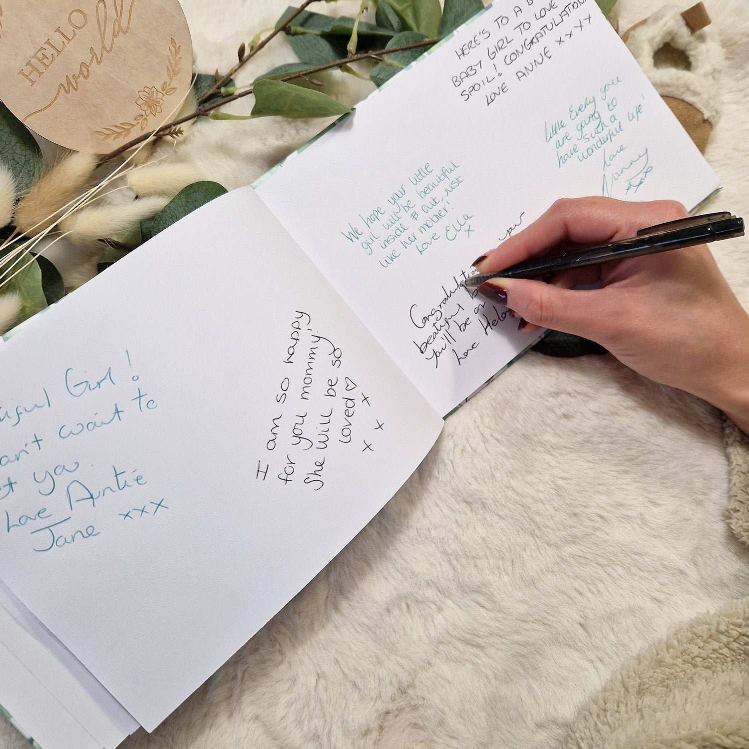Wishes for Baby Guestbook White A5