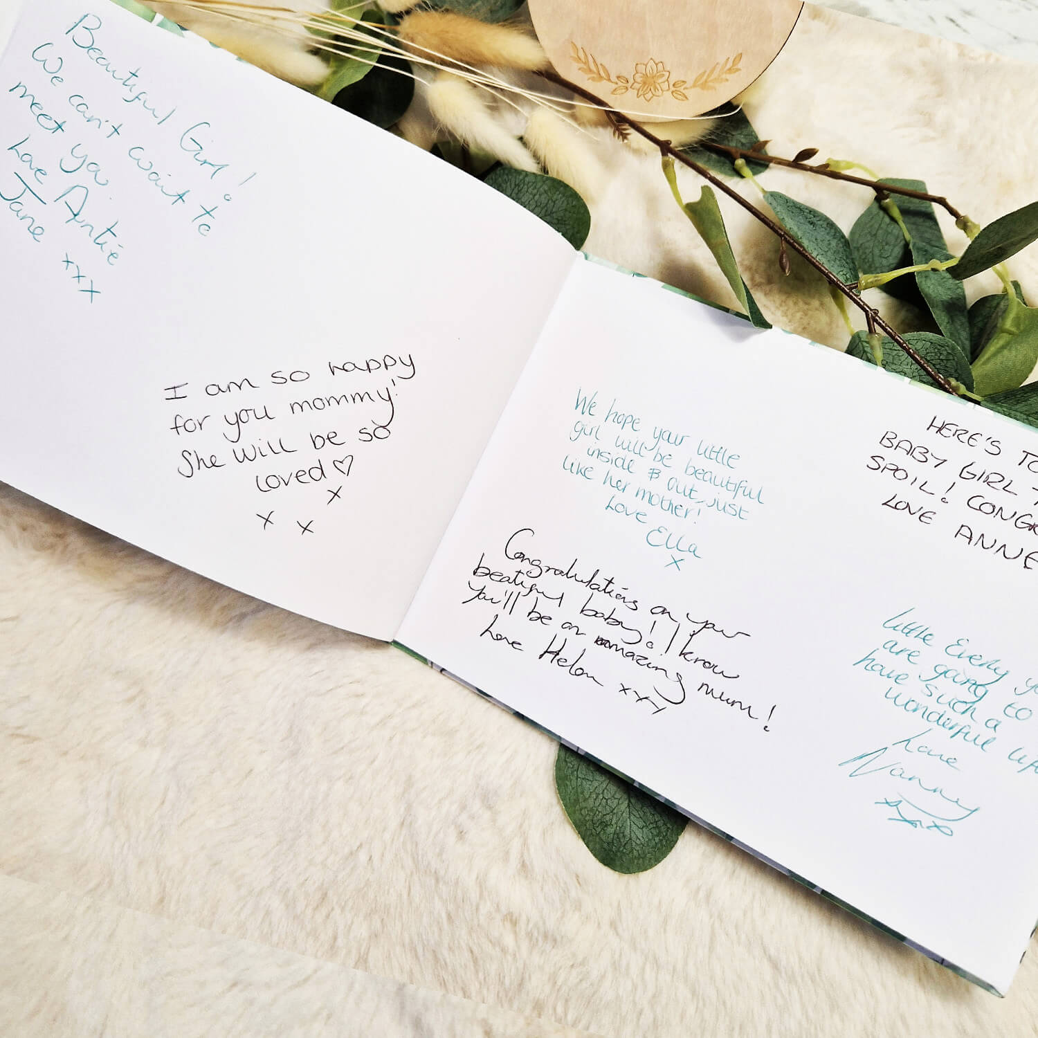 Wishes for Baby Guestbook White A5