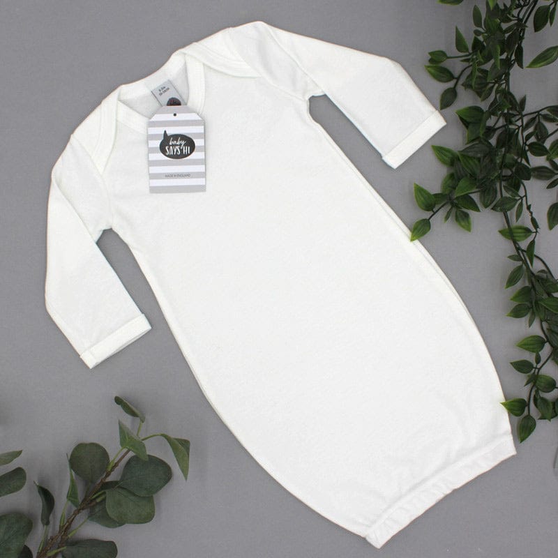 Organic Cotton White Baby Sleepgown for Newborns 0-3 Months