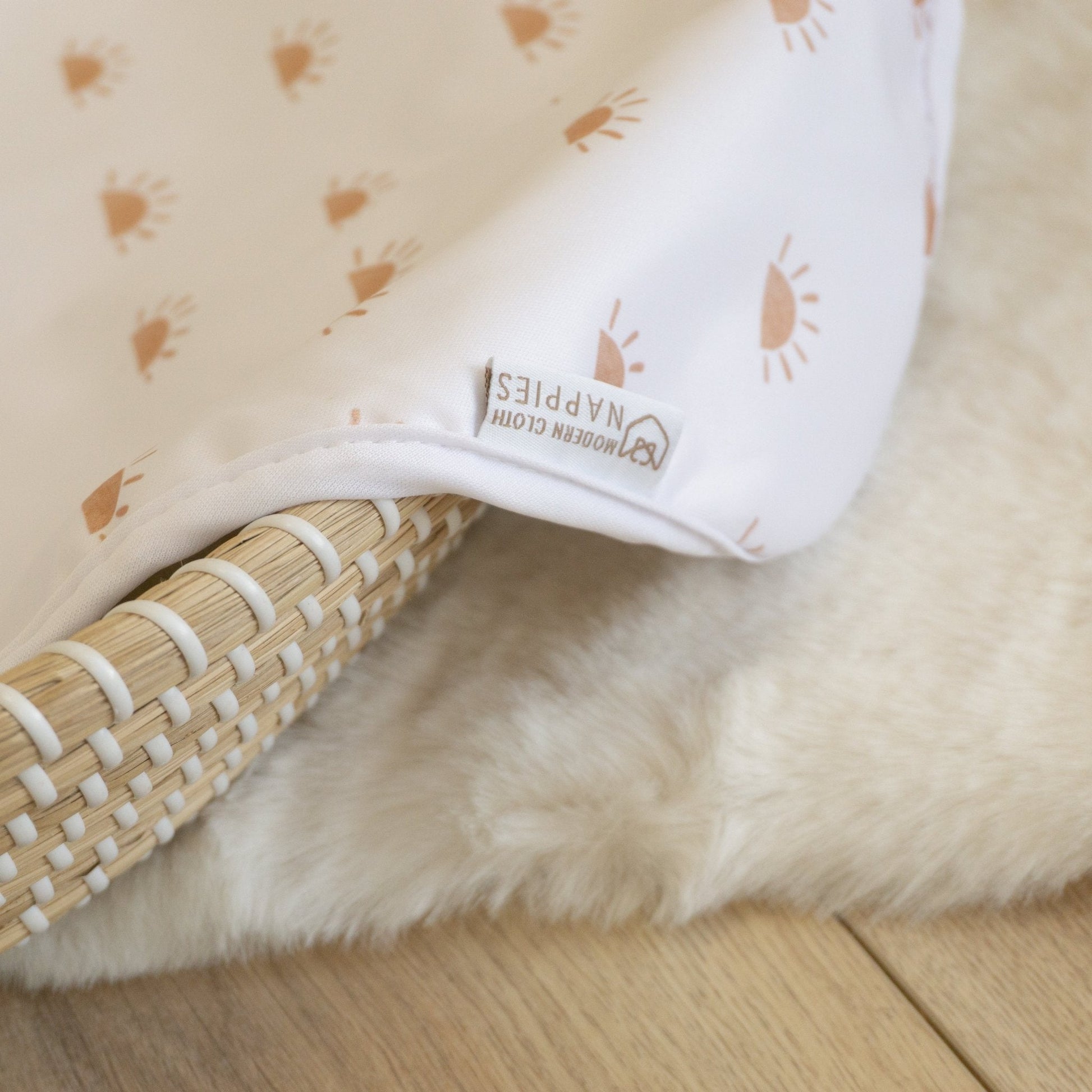 Baby Travel Changing Mat in Sunnies White and Camel