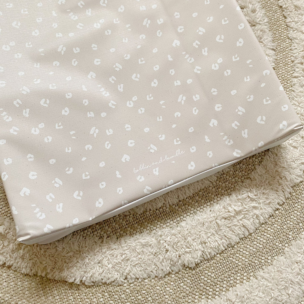 Anti-Roll Wedge Baby Changing Mat - Sand Animal Print
