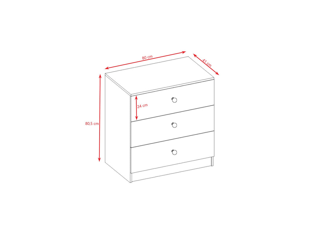 softly lit babydreams chest of drawers with rounded edges in a serene nursery setting
