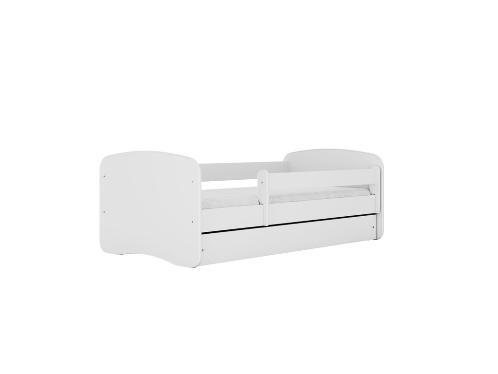 elegant babydreams childrens bed with birch slat frame and polished drawer in a refined nursery setting