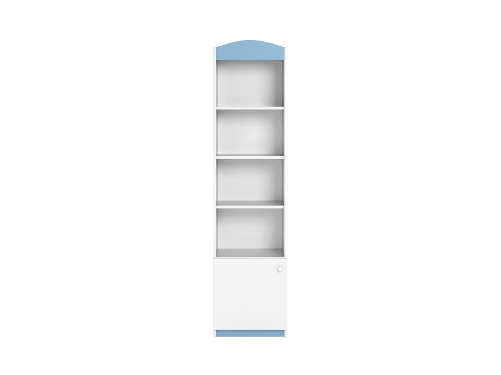 functional babydreams wall shelf in a kids room with open and closed storage for toys and books