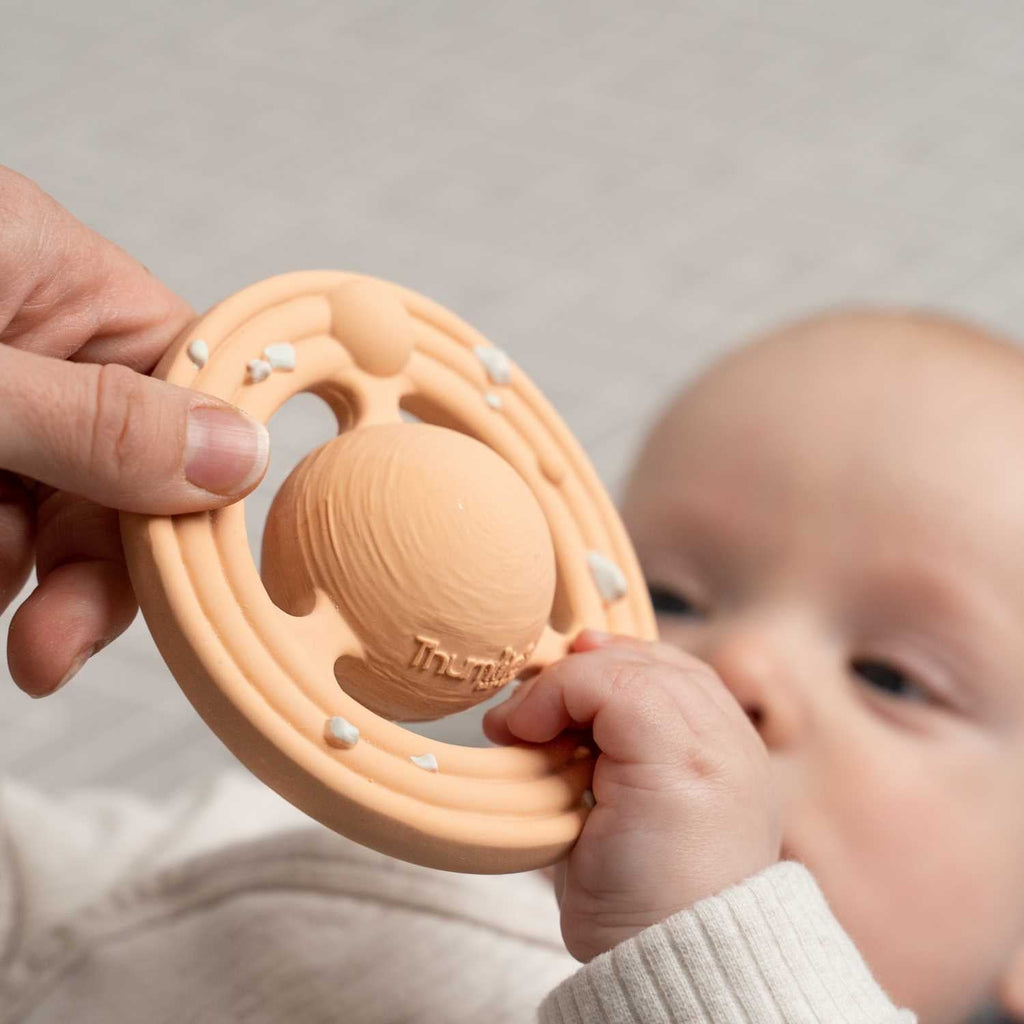 Natural Rubber Space Planet Teether and Bath Toy