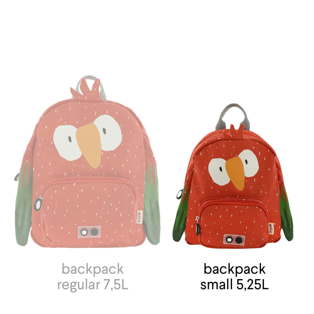 mr parrot kids backpack with adjustable straps and a chest strap for secure fit