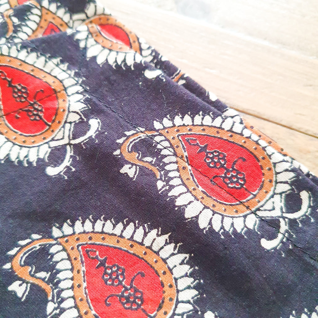 Bagru Paisley Block Printed Placemats Set of 2 Handmade Cotton