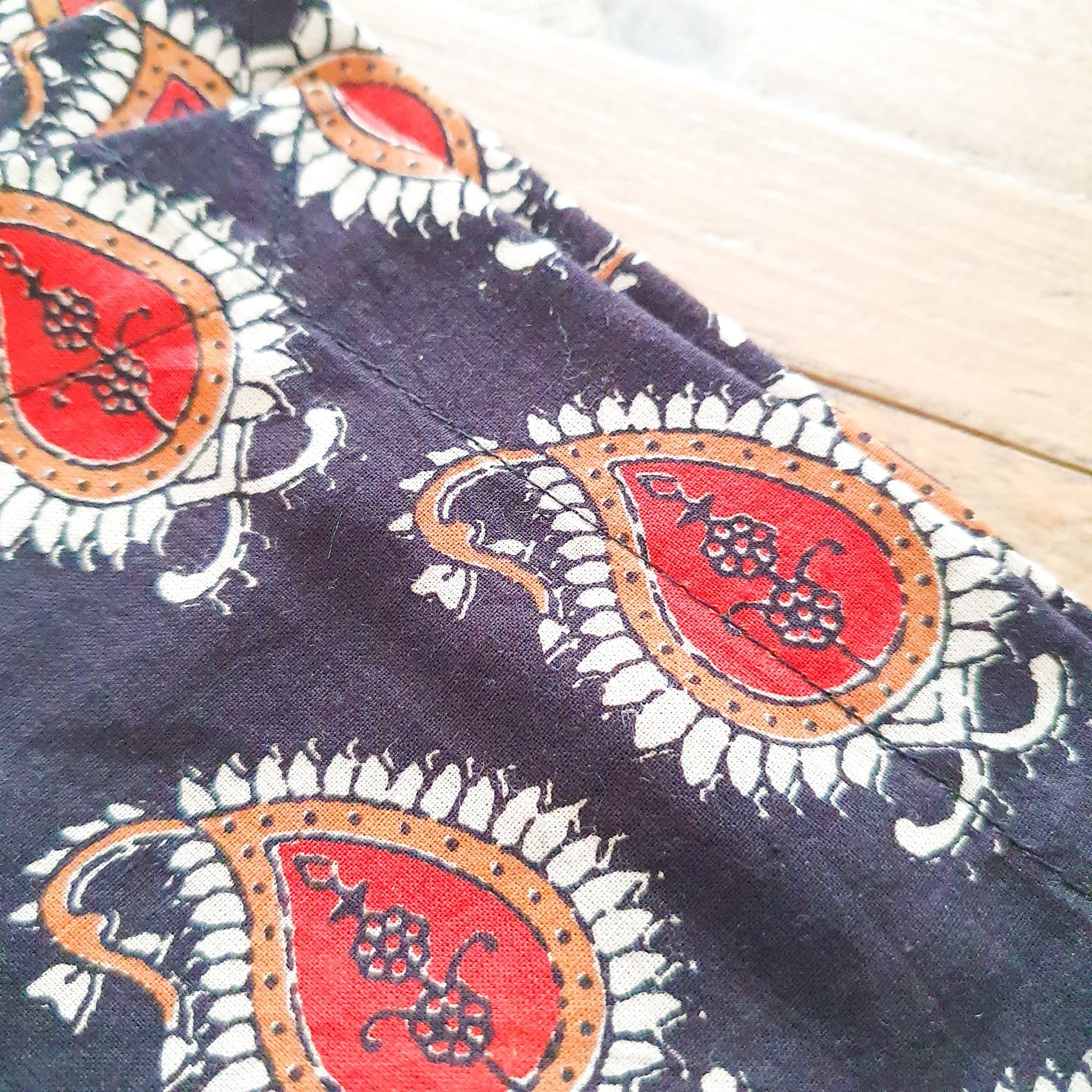 Bagru Paisley Block Printed Placemats Set of 2 Handmade Cotton