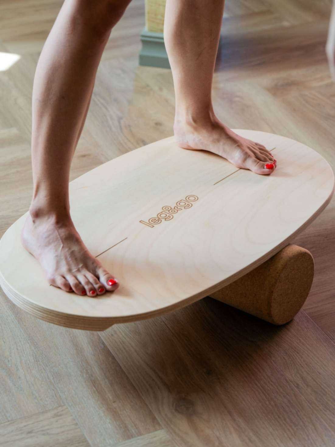 Round Balance Board With Exercise Roll - Centered Logo