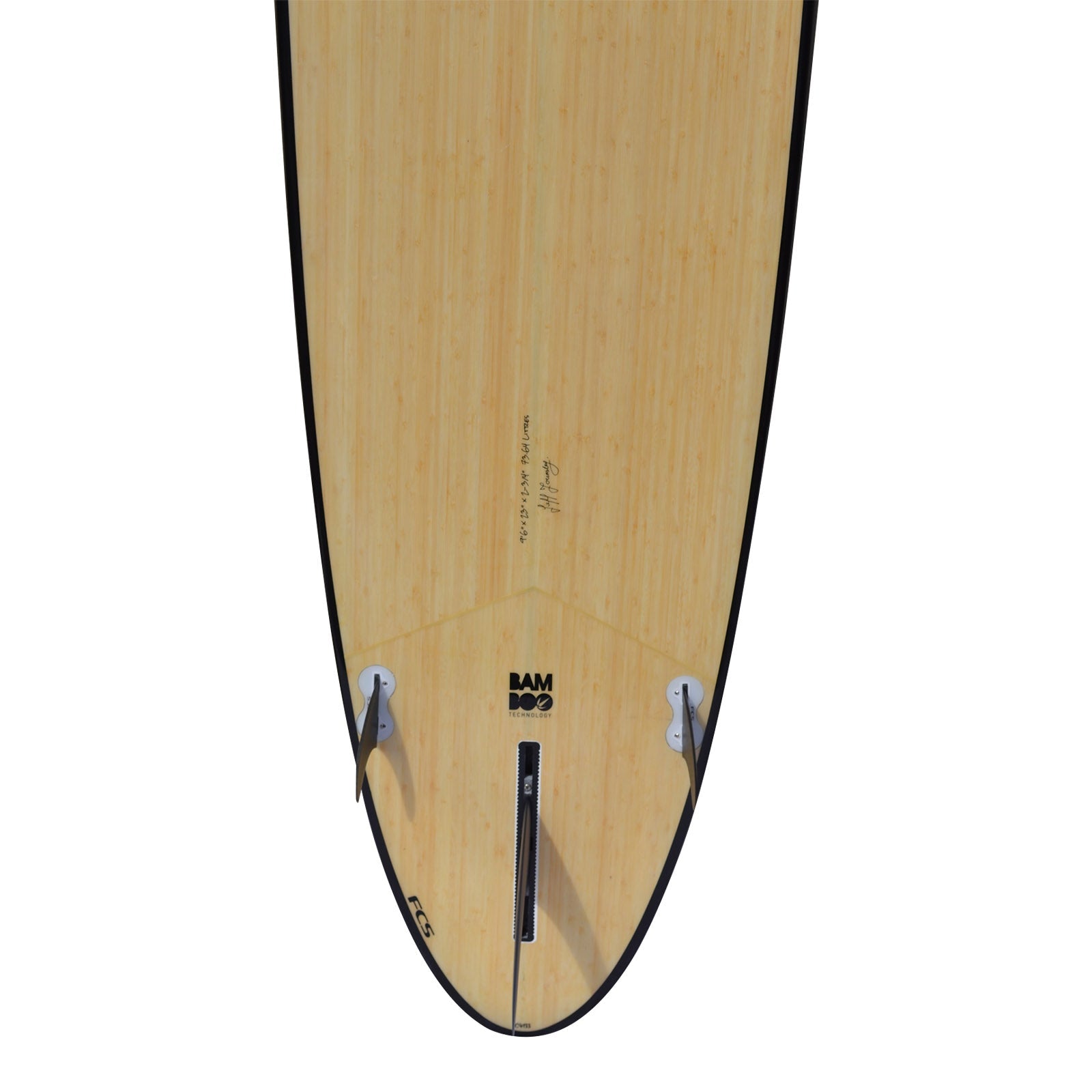 9ft 6 Bamboo Round Pin Tail Longboard Surfboard