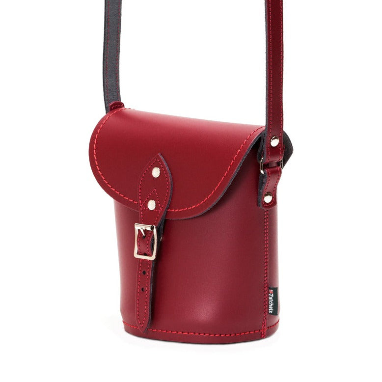 Handmade Leather Barrel Bag in Oxblood