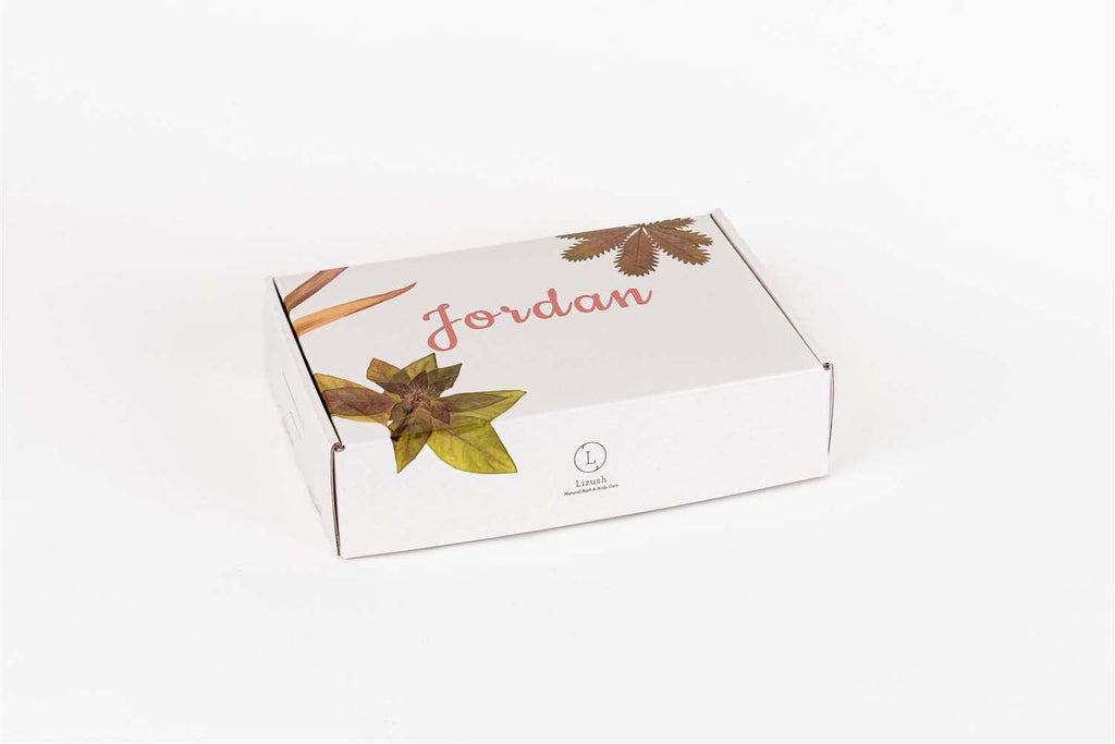 softly lit relaxation spa gift set with eucalyptus mist and soap on a calming linen background
