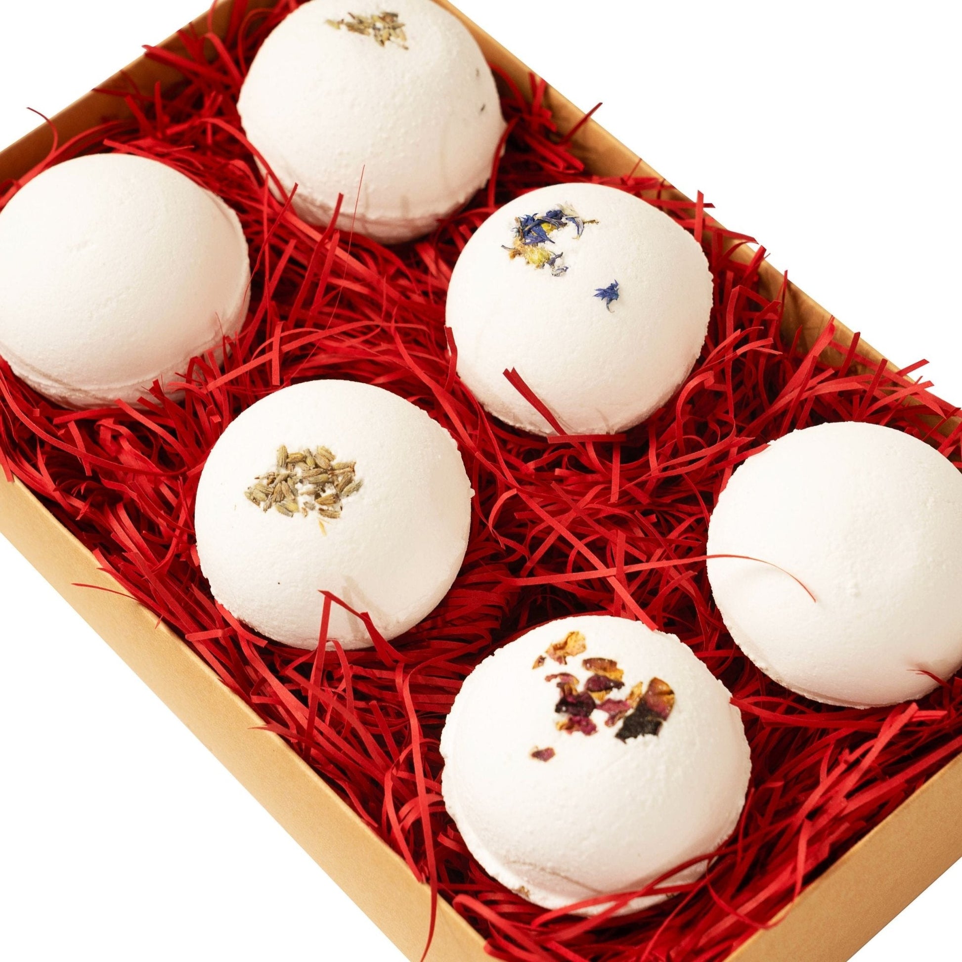 Bath Bomb Gift Set with 6 Natural Handmade Fizzers