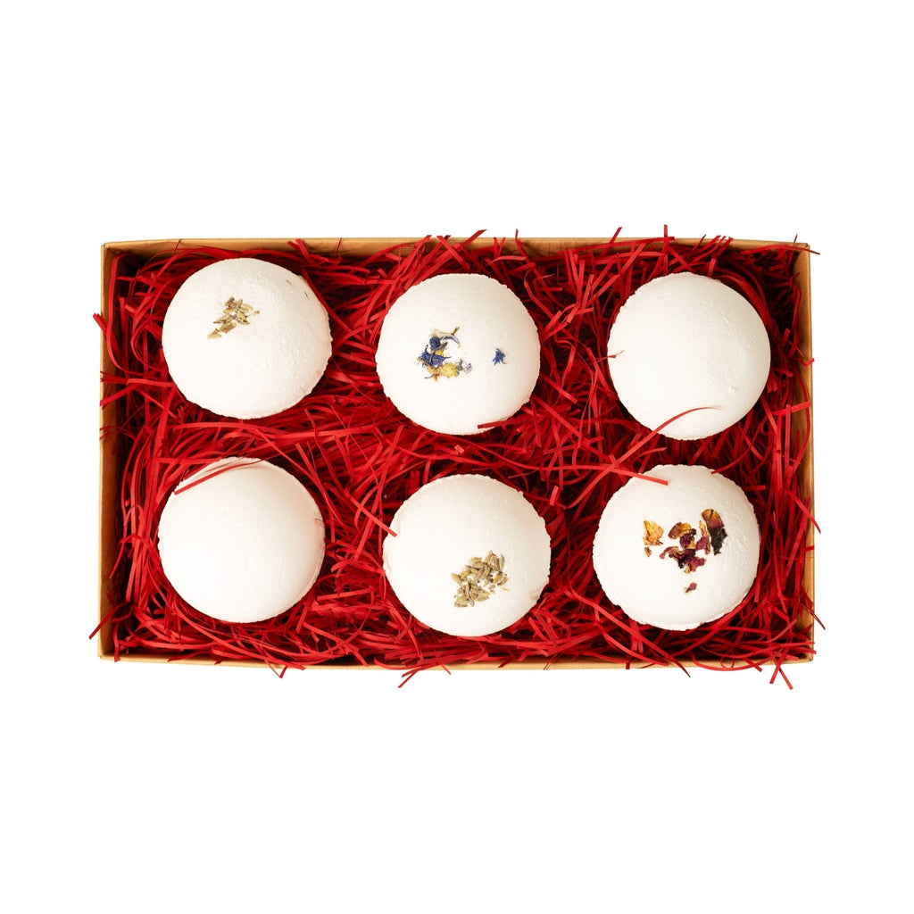 Bath Bomb Gift Set with 6 Natural Handmade Fizzers