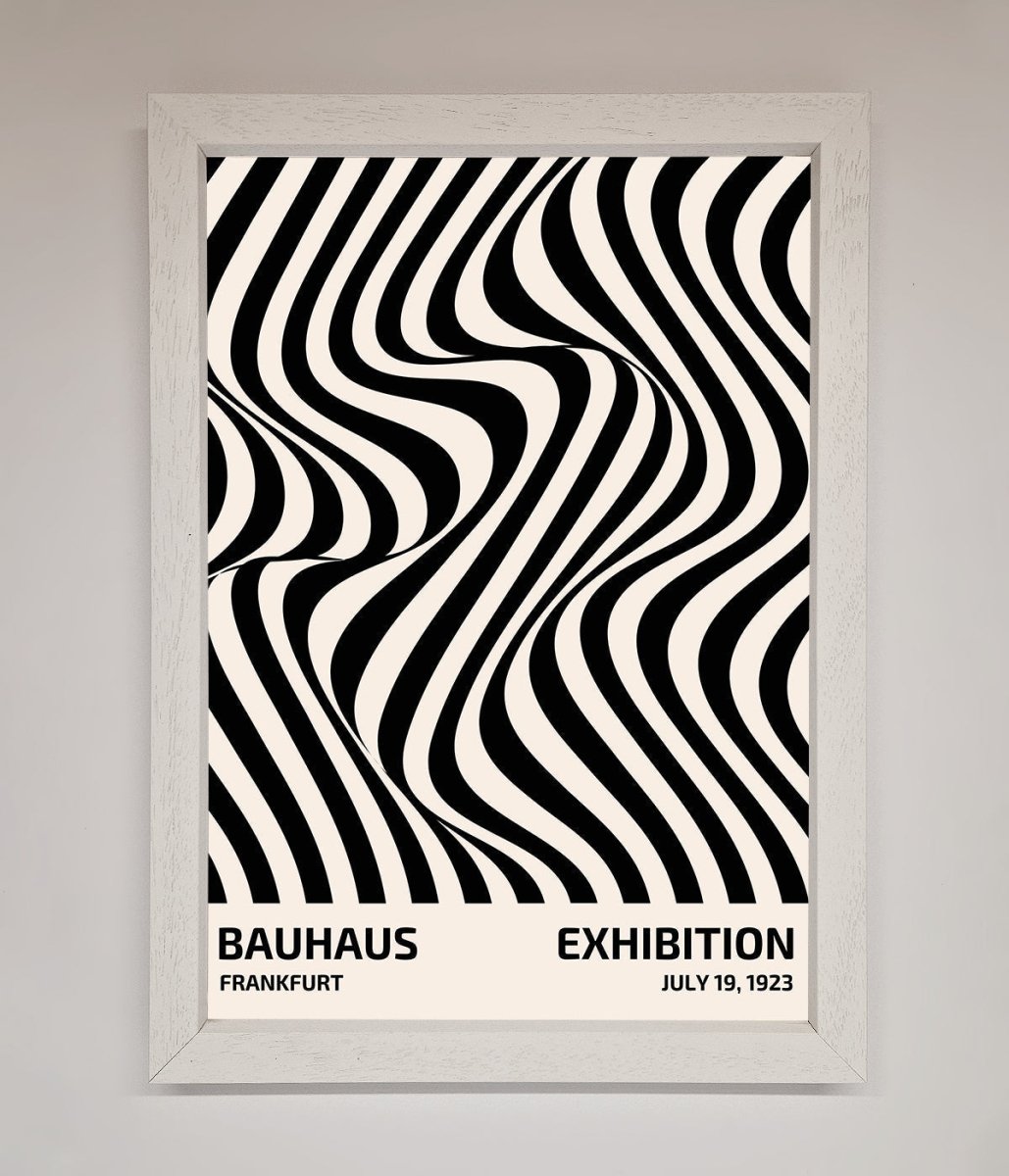 Wavy Black Lines Framed Poster