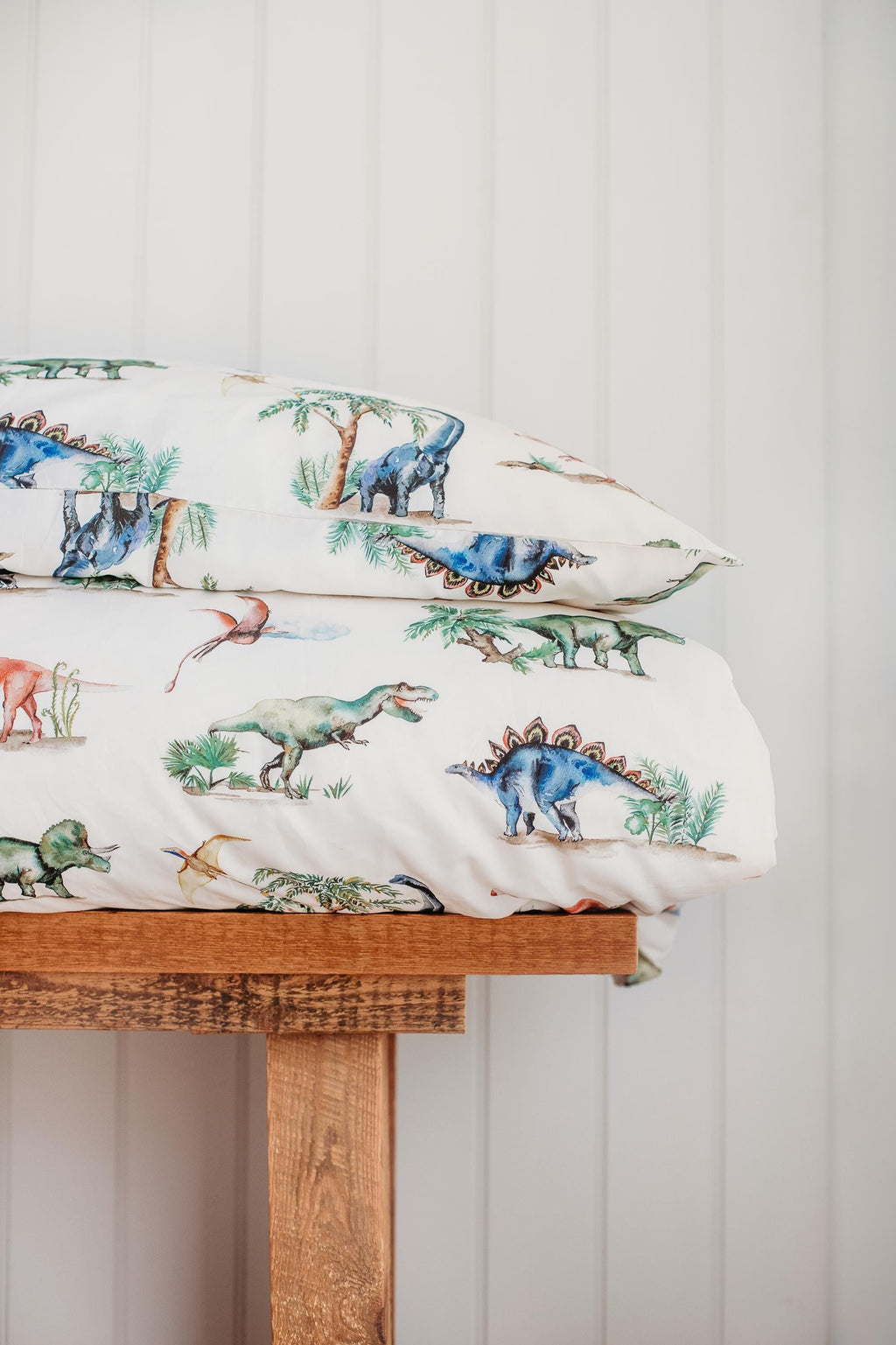 Dinosaur Bedding Set for Kids with Watercolour Design