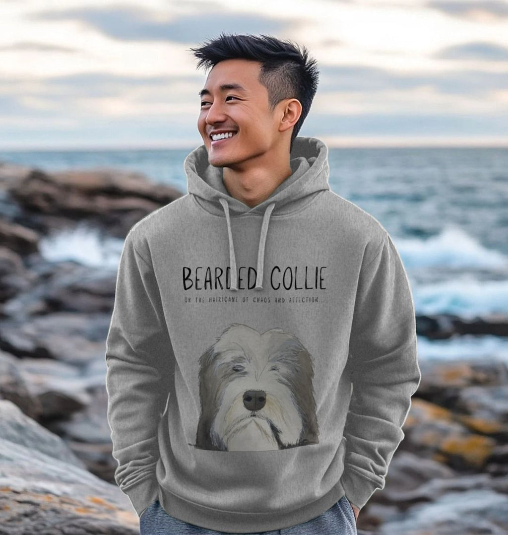Bearded Collie Men's Hoodie in Organic Cotton