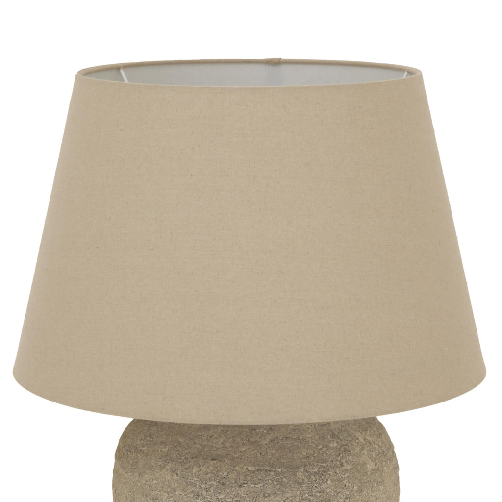 Handcrafted Tuscan grey ceramic lamp, 40cm tall, with soft neutral finish for ambient lighting by sostter at brixbailey.com