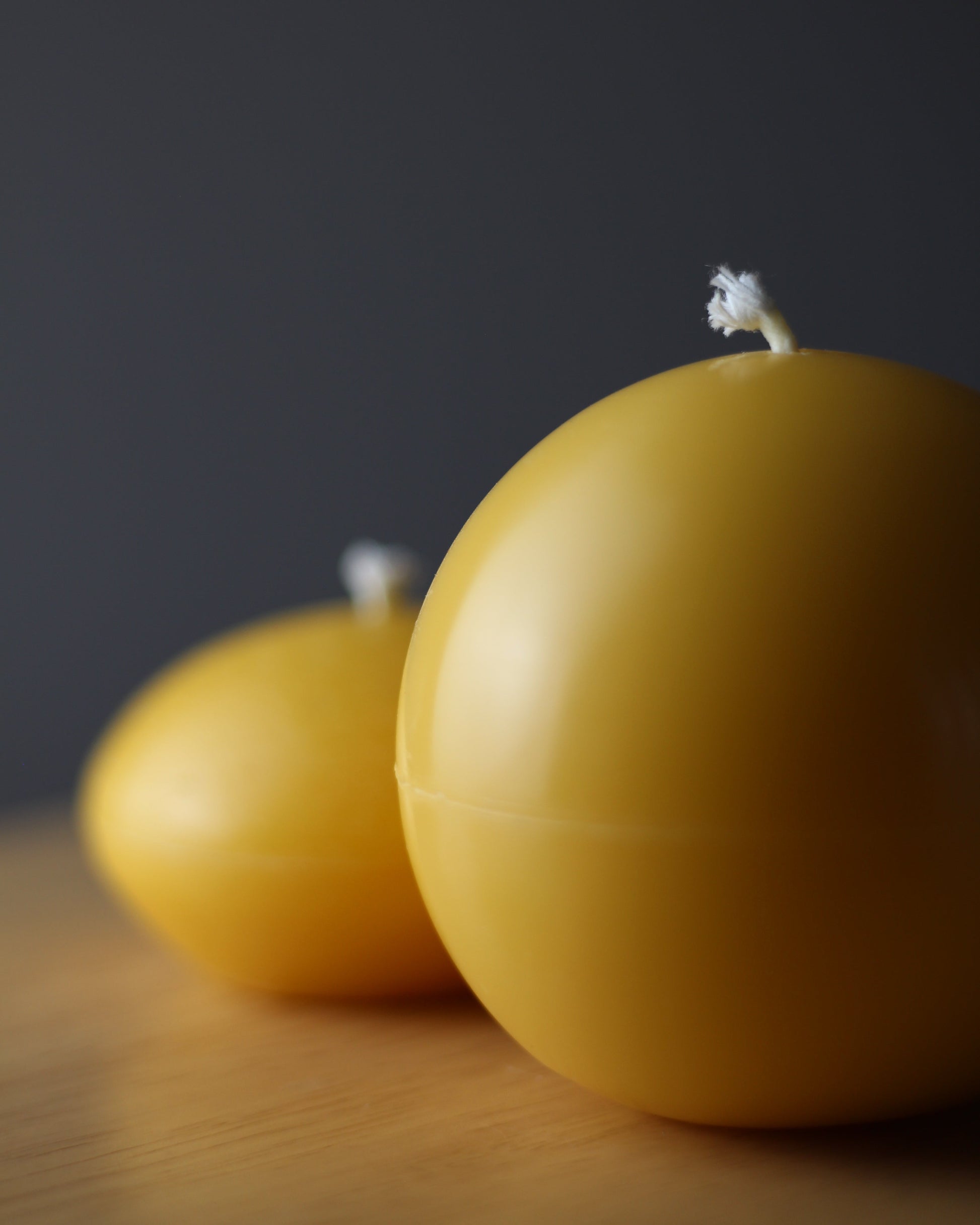 Ball and Ellipse Beeswax Candle Set of 2