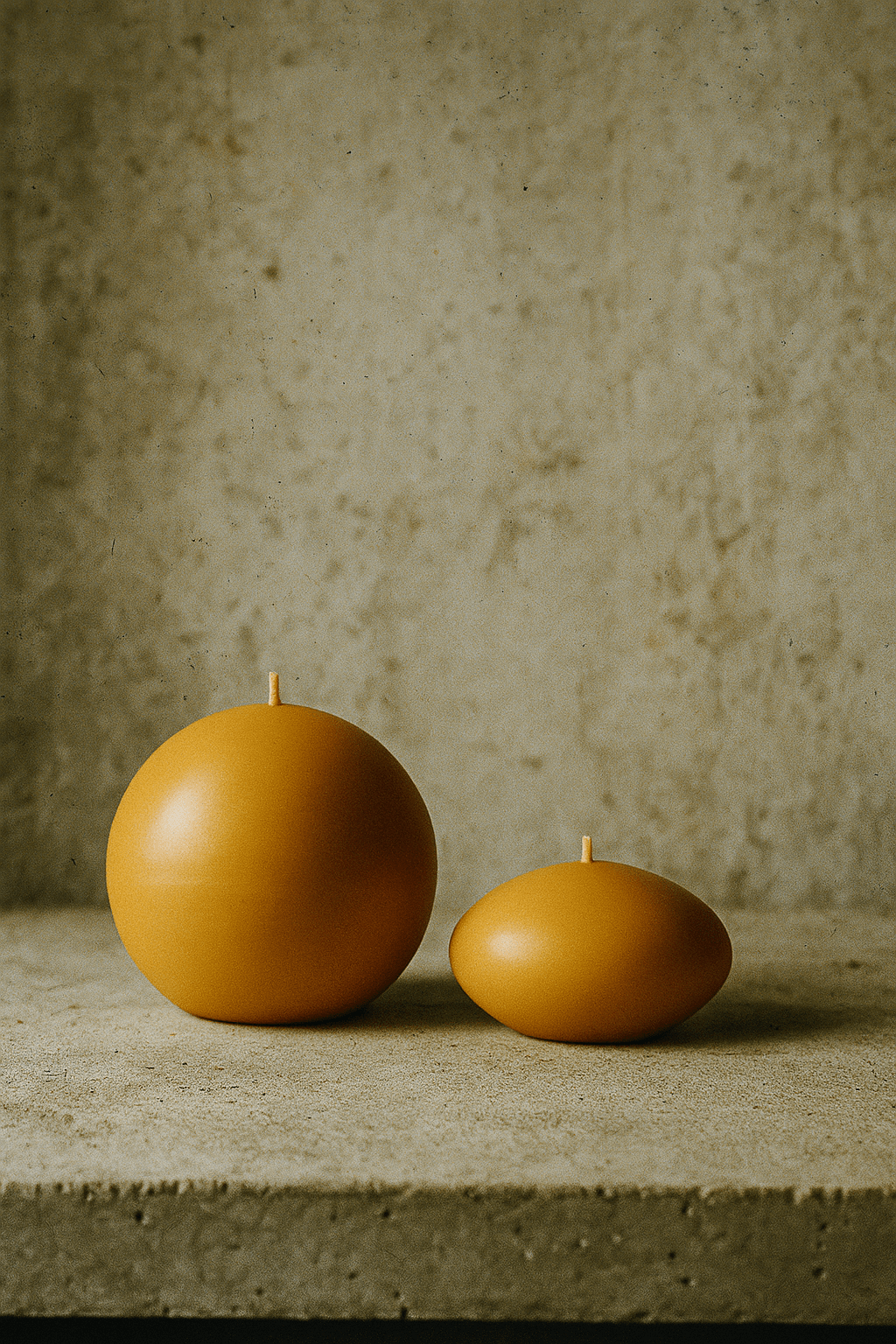Ball and Ellipse Beeswax Candle Set of 2