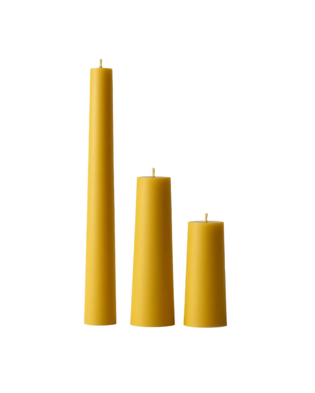 Beeswax Pillar Candles Set of 3