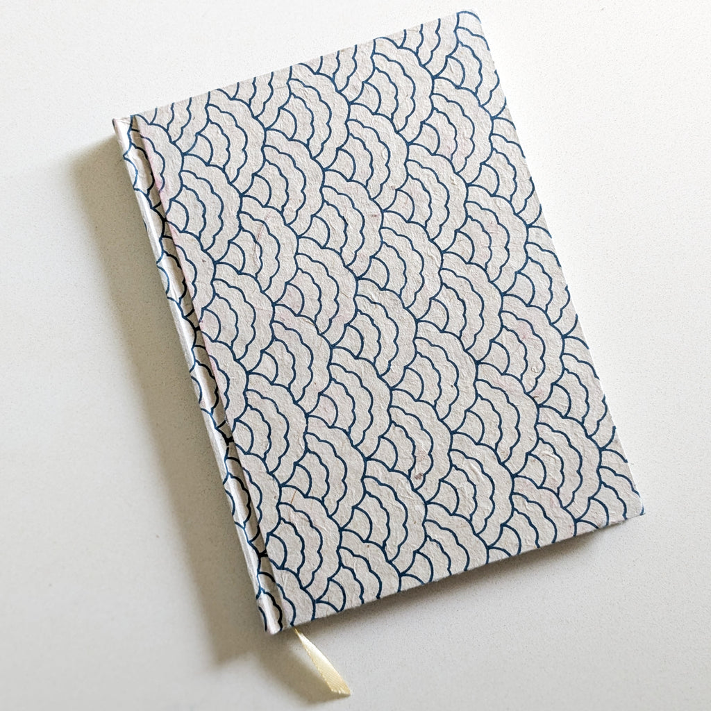 Recycled Paper Notebook A5 with Hardcover and Ribbon Bookmark