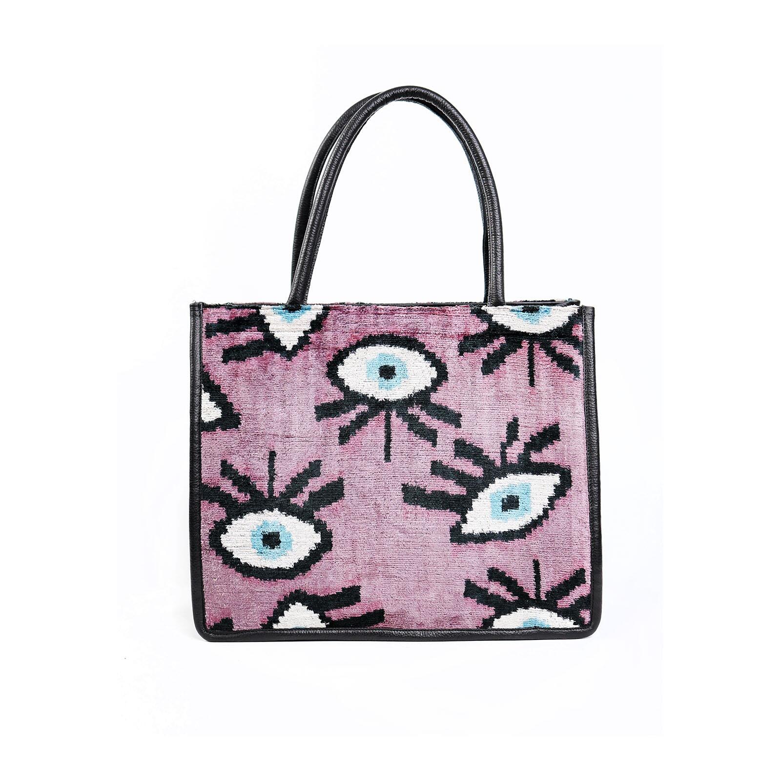 Luxurious Silk & Leather Large Tote Bag by Jkel – Handmade by Jkel at www.brixbailey.com