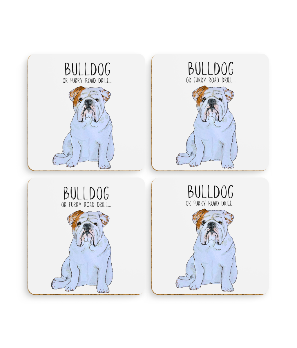 Bulldog Print Coasters Pack of 4
