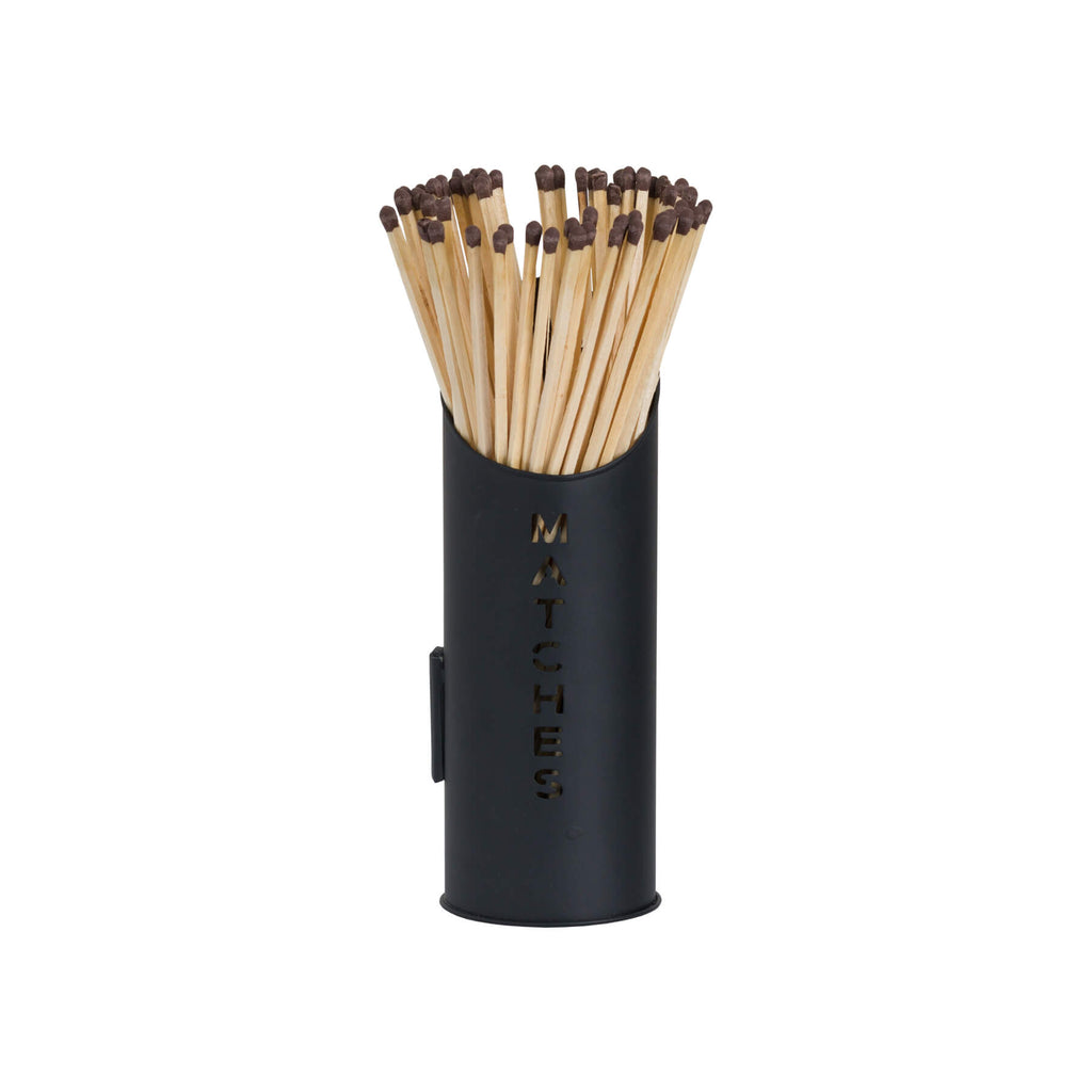 Black metal log and kindling bucket set with rustic charm, modern design, and matte black finish for fireplace storage. by sostter at brixbailey.com