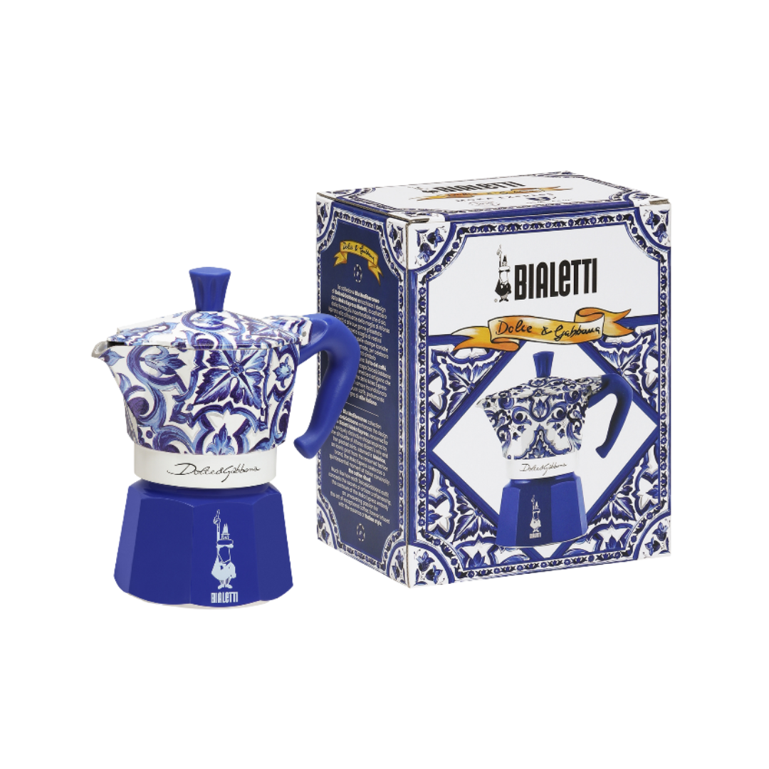 Blue Mediterranean Moka Express Stovetop Coffee Brewer