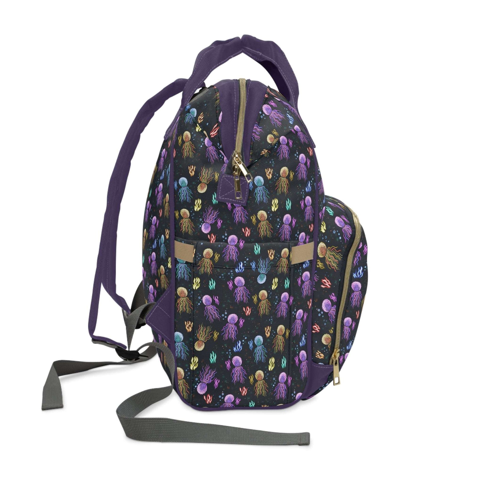 Black Baby Changing Bag with Ocean Print