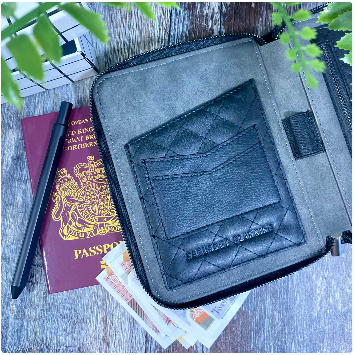 Black Padded Travel Organiser