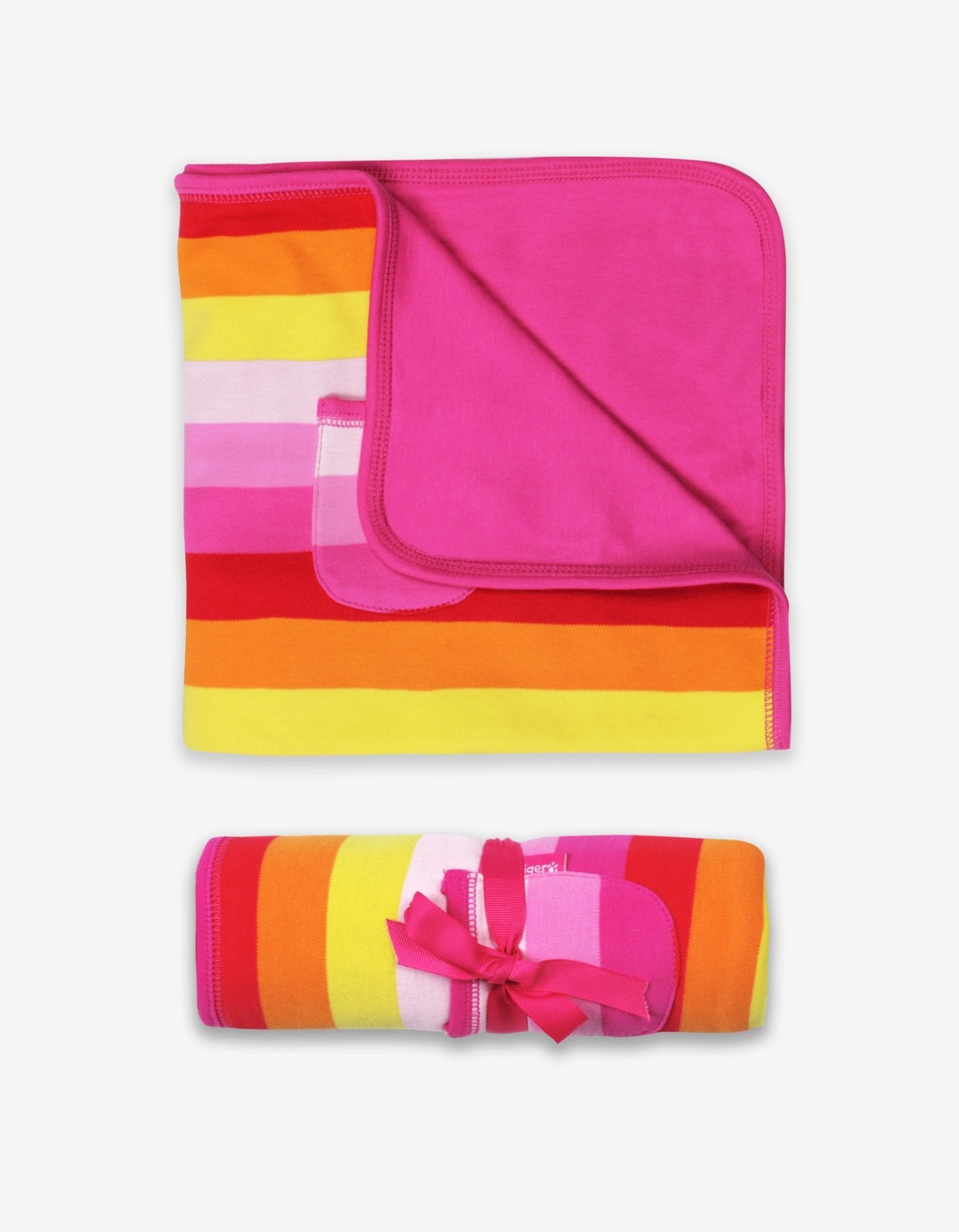 Organic Pink Multi Stripe Baby Blanket