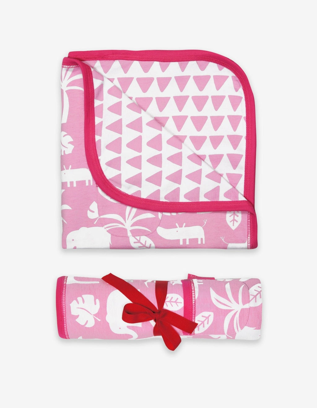 Organic Pink Jungle Baby Blanket