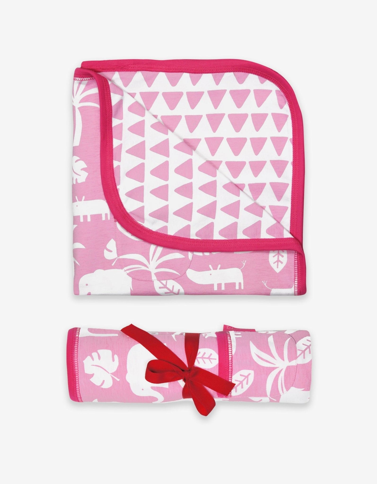 Organic Pink Jungle Baby Blanket