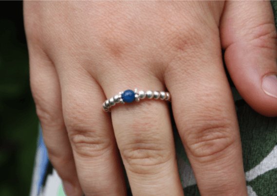 Blue Agate Sterling Silver Ring