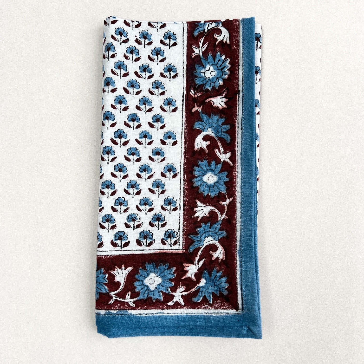 Blue Dale Cotton Hand Blocked Napkins Set of 4