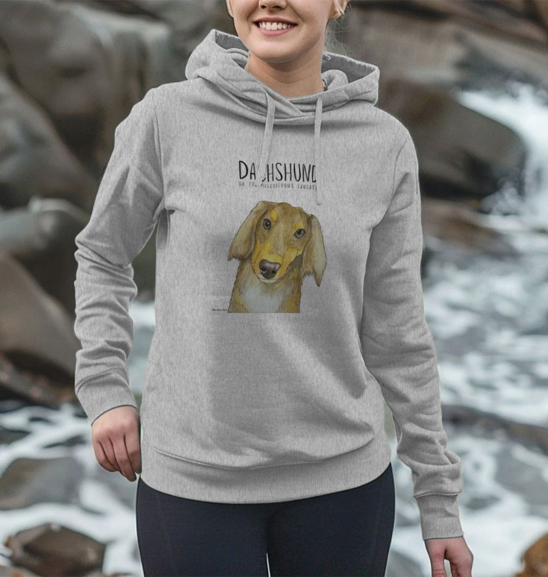 Long Haired Dachshund Hoodie in Organic Cotton