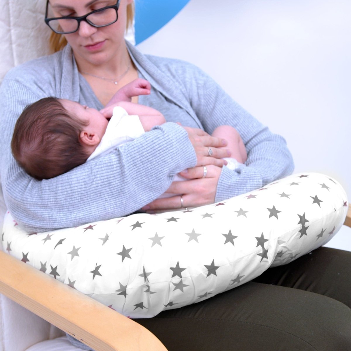 Silver Twinkle Nursing Pillow Cover