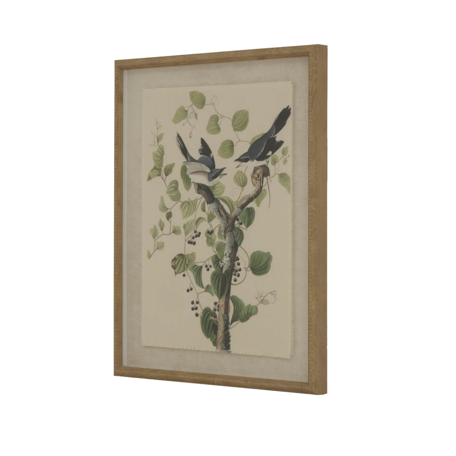 Birds in Flight Hand Beaded Linen Wall Art