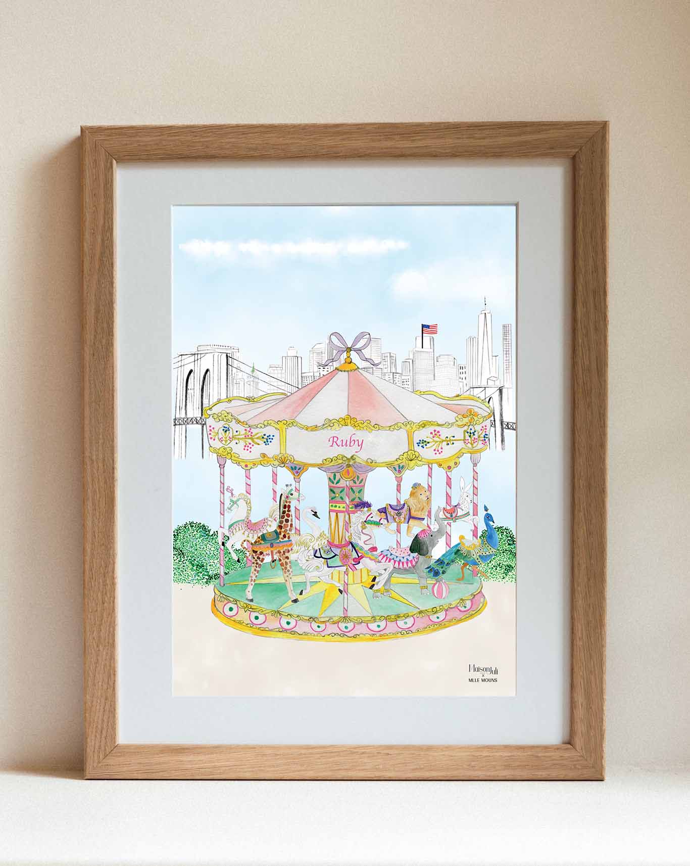 The Carousel of Brooklyn Print for Girls