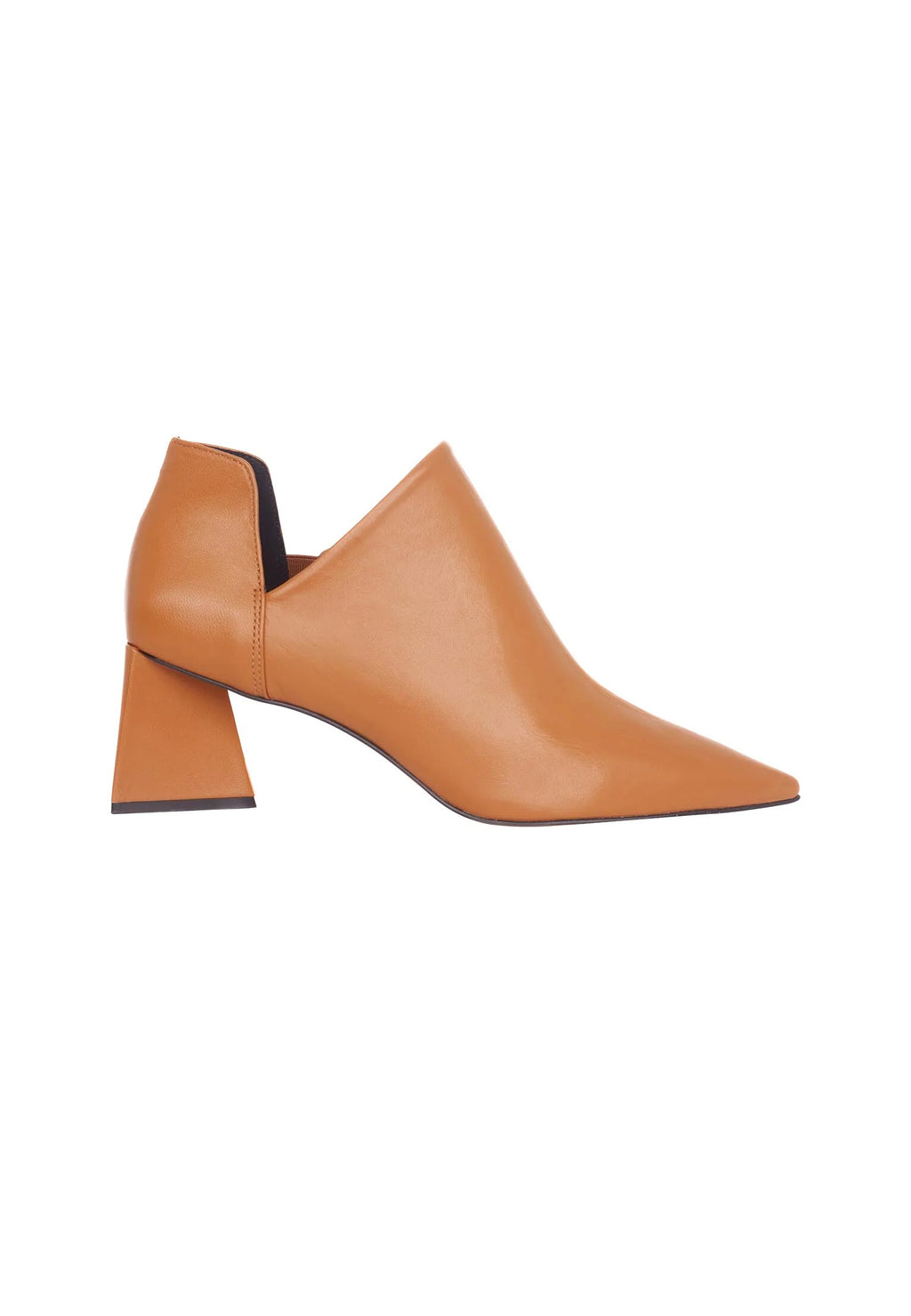 Brown Sheepskin Leather Ankle Boots Maranta – Women’s Pointed-Toe Block Heel Boots
