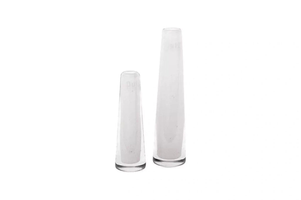 White Mouth Blown Glass Solifleur Vase