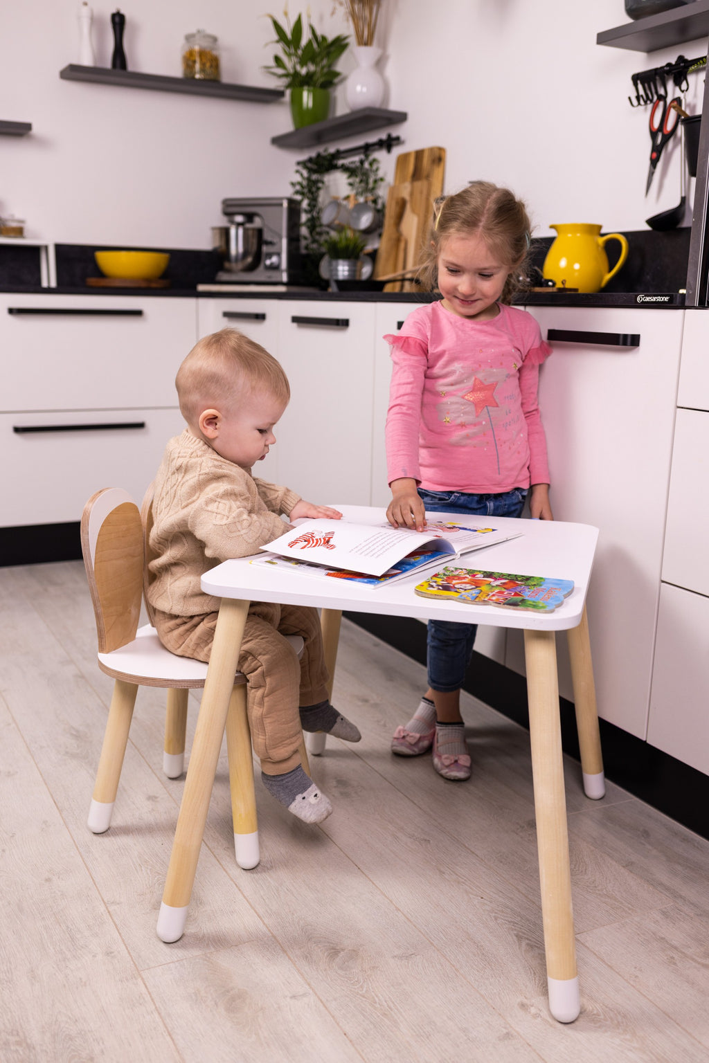 birch plywood bunny chair for kids showing compact dimensions and sturdy build