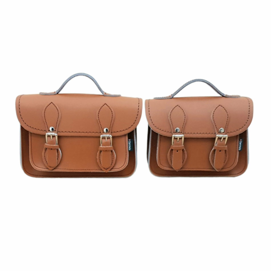 Handmade Leather Micro Satchel in Burnt Orange