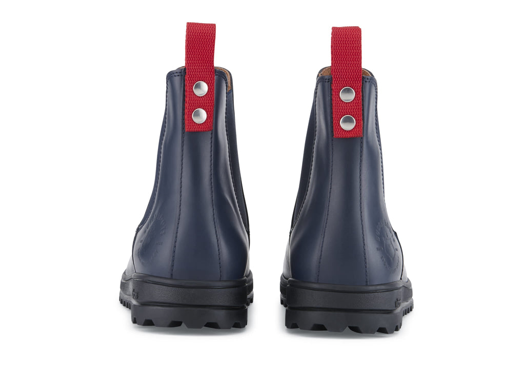 Men's Navy Blue Leather Winter Chelsea Boot