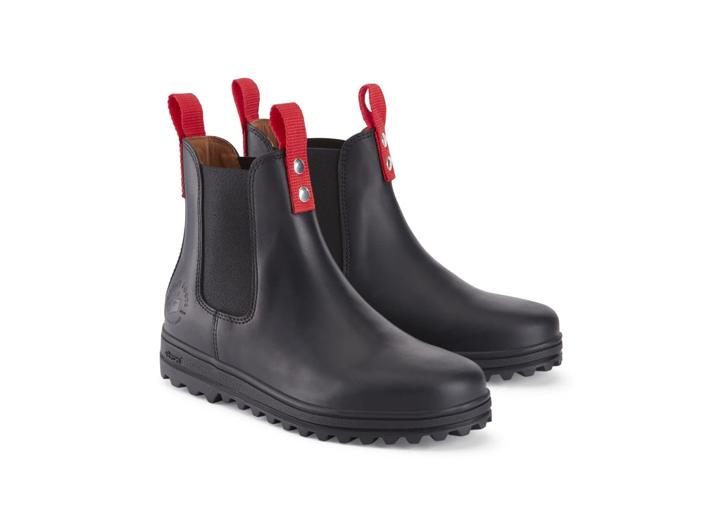 Women's Black Leather Winter Chelsea Boot
