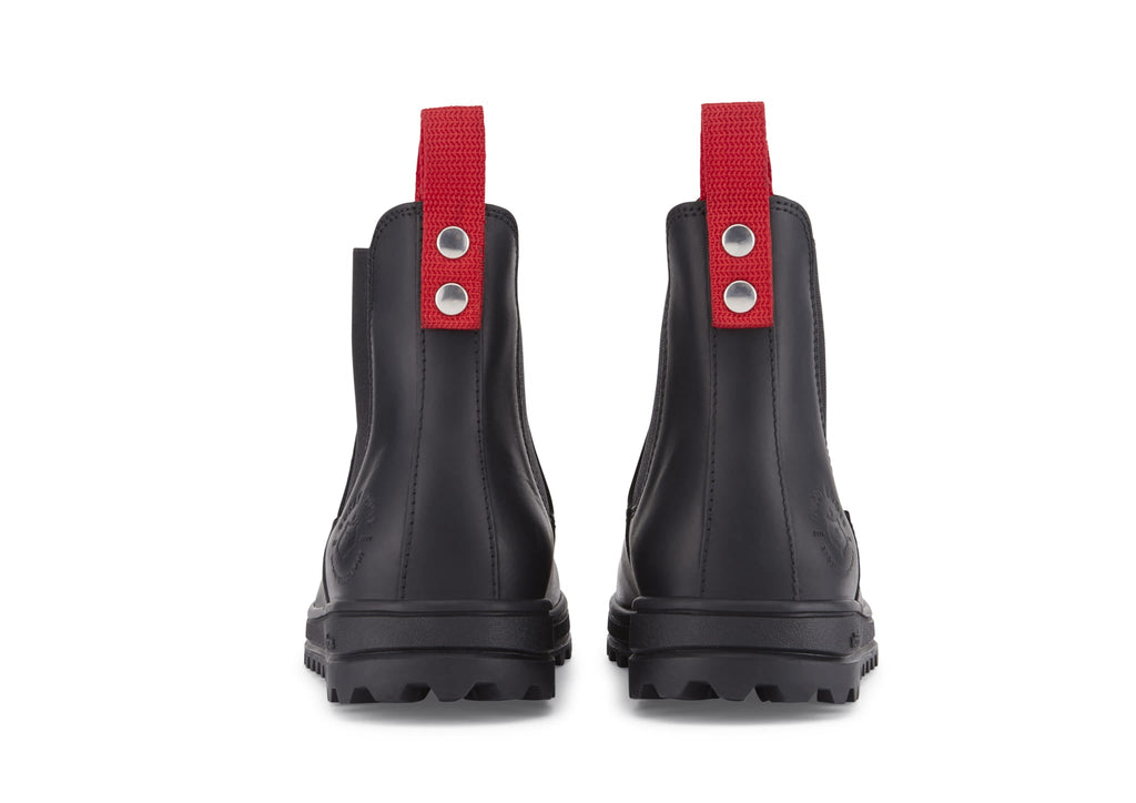 Women's Black Leather Winter Chelsea Boot