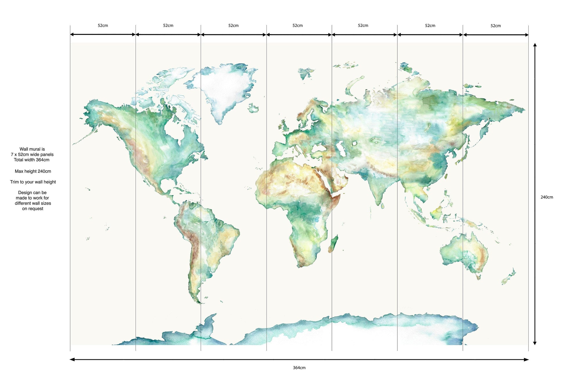 Wildlife World Map Mural Wallpaper for Children