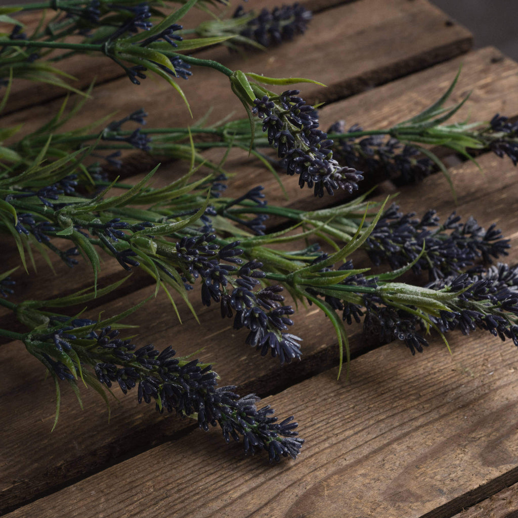 Realistic purple lavender bouquet with 12 lifelike plastic blooms for effortless home decor  by Sostter at brixbailey.com